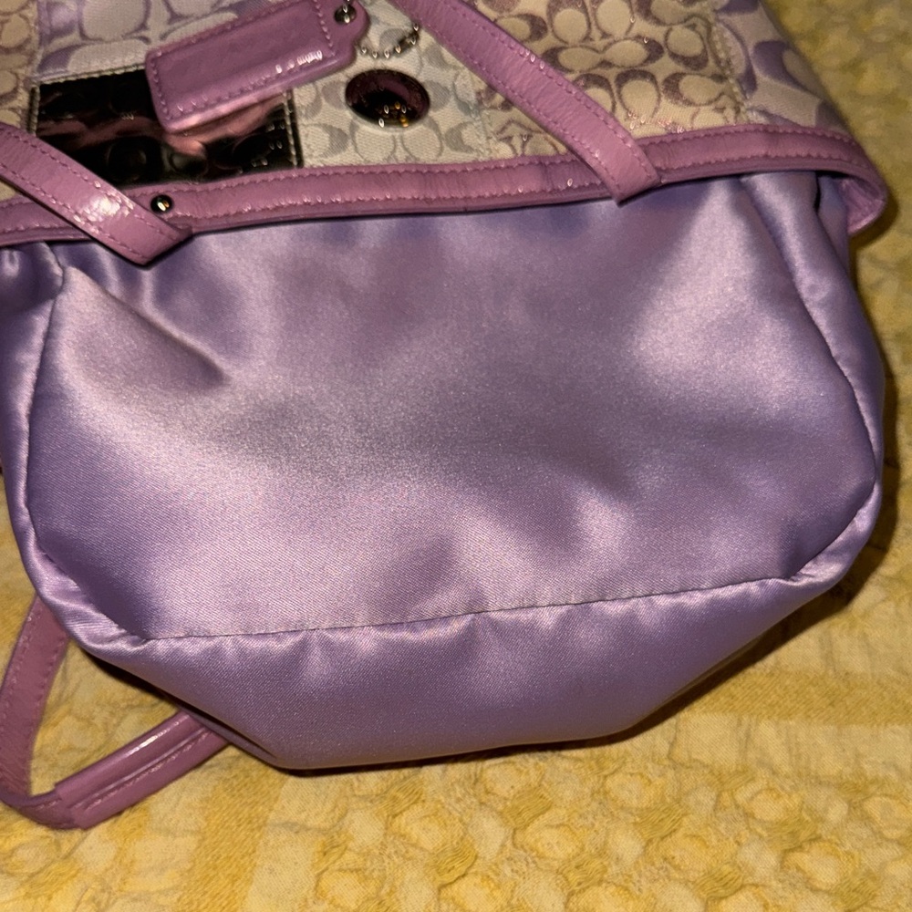 🌸☮️🍦☔️Coach Pink and Cream Patchwork Tote and Small Change Pouch - Picture 10 of 14